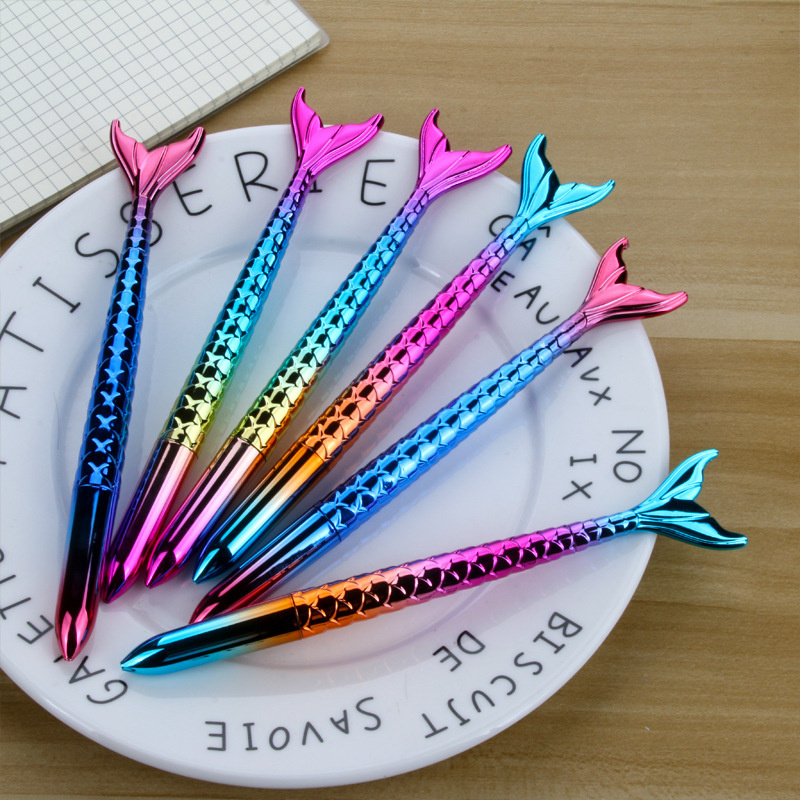 4 Piece Stationery Cute Kawaii Lovely Mermaid Office School Supplies Colored Creative Gel Pen